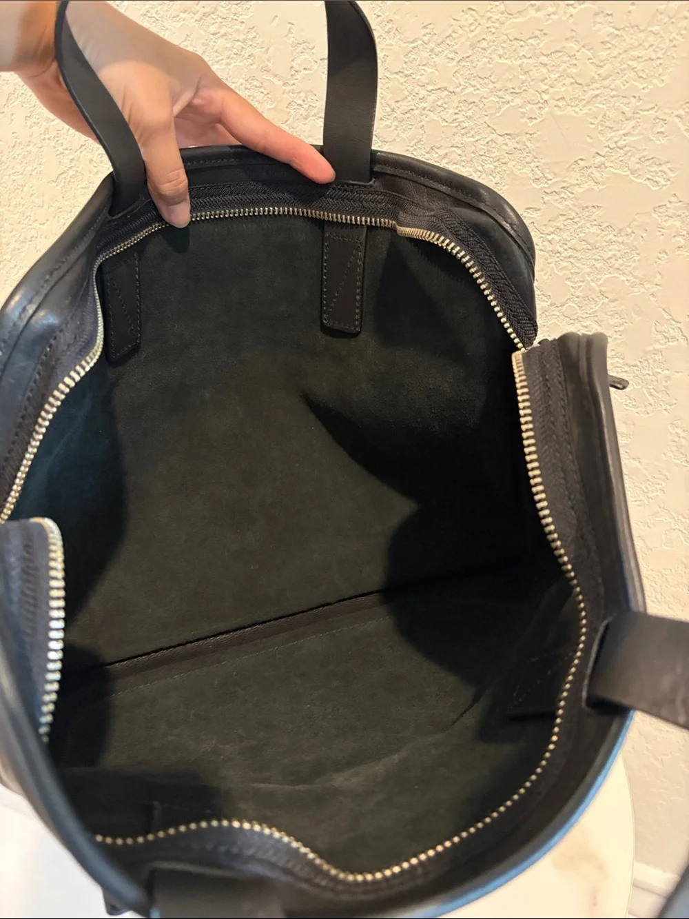 Marc by Marc Jacob’s Black Leather Briefcase Travel Bag with Luggage Tag